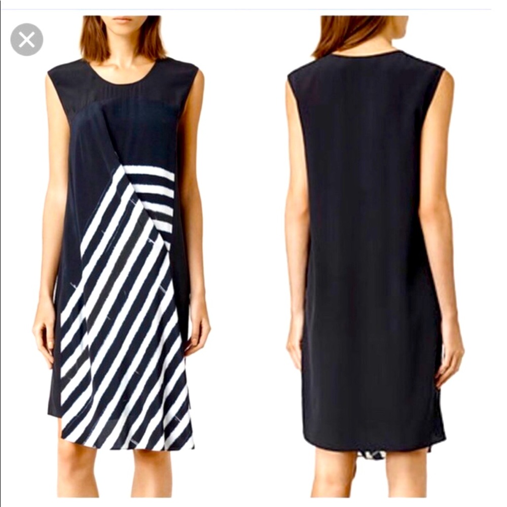 All Saints silk dress “INK AIR LYDE”